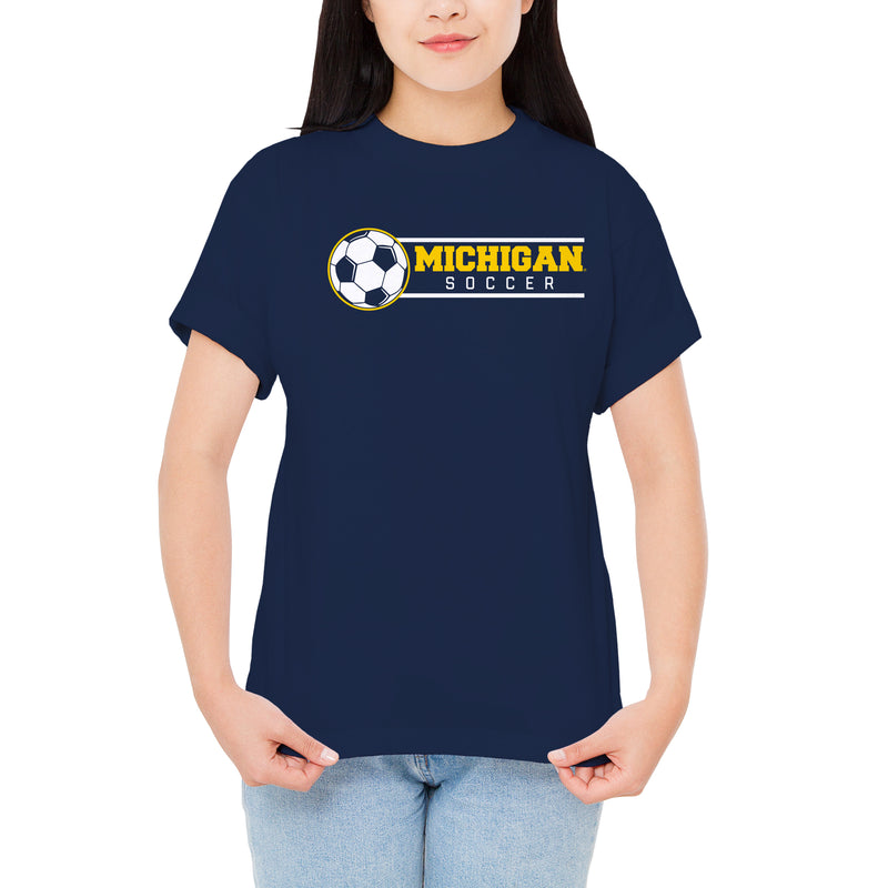 Michigan Wolverines Soccer Spotlight T Shirt - Navy
