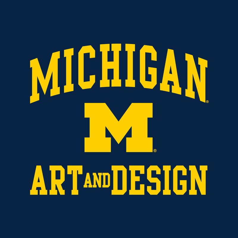 Arch Logo Art & Design University of Michigan Basic Cotton Short Sleeve T-Shirt - Navy