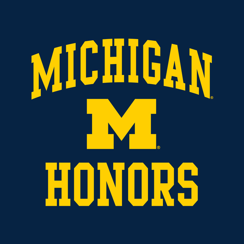 Arch Logo Honors University of Michigan Basic Cotton Short Sleeve T-Shirt - Navy