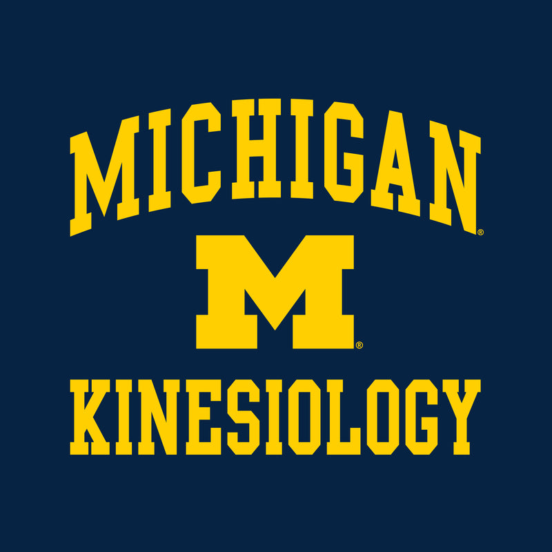 Arch Logo Kinesiology University of Michigan Basic Cotton Short Sleeve T-Shirt - Navy