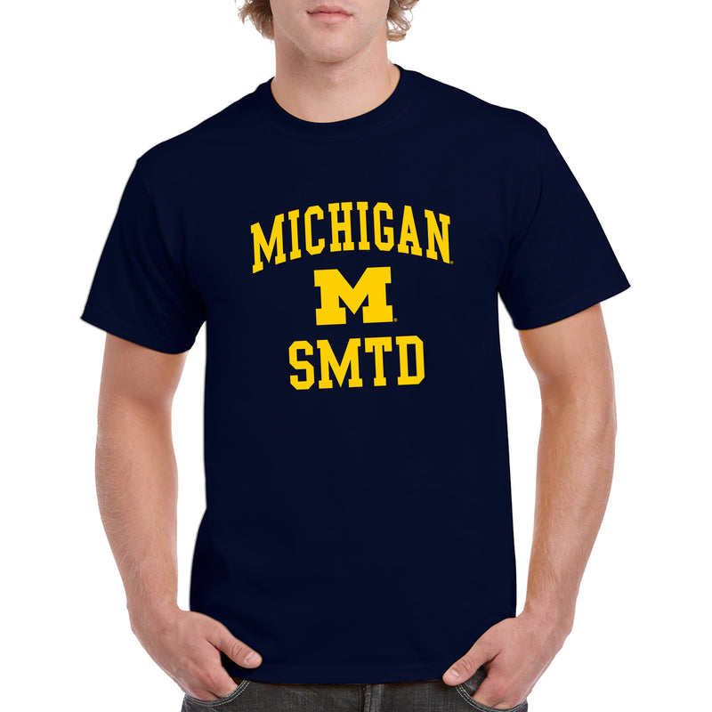 Arch Logo University of Michigan SMTD Basic Cotton Short Sleeve T-Shirt - Navy