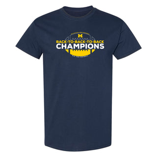 Michigan Wolverines B2B2B Champs 23 End Zone T Shirt - Navy