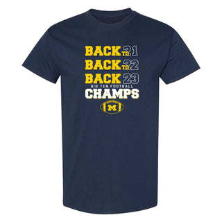 Michigan B2B2B Champs 23 Bold Stack T-Shirt - Navy