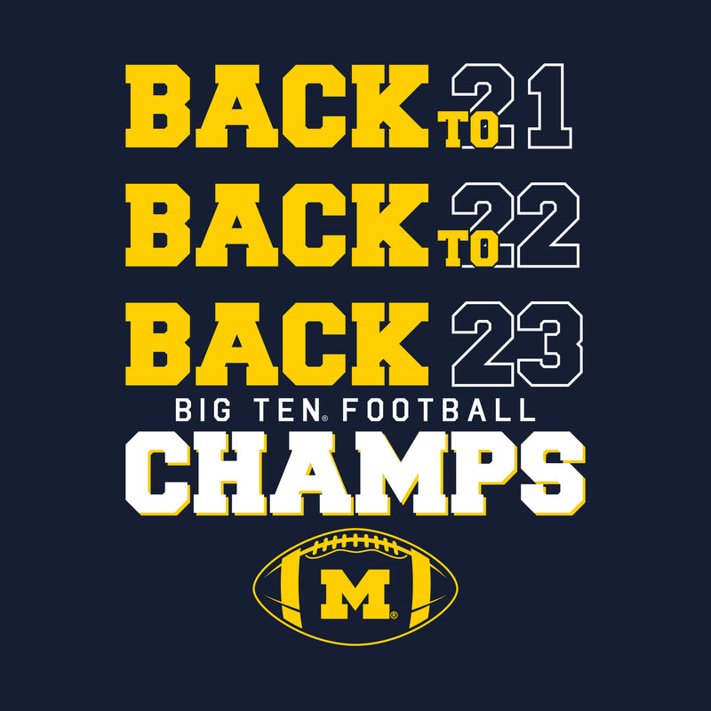 Michigan B2B2B Champs 23 Bold Stack T-Shirt - Navy