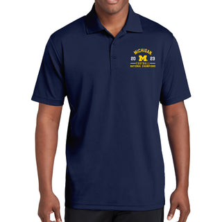 Michigan Wolverines CFP National Champions 23 Embroidered Polo - Navy