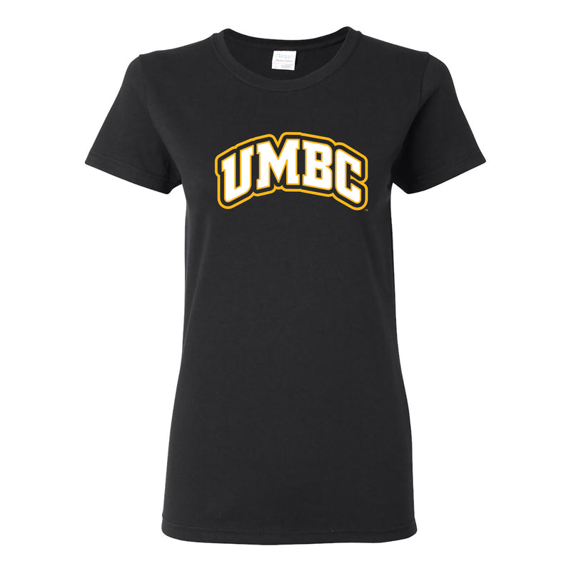 University of Maryland Baltimore County Retrievers Basic Block Womens Short Sleeve T Shirt - Black