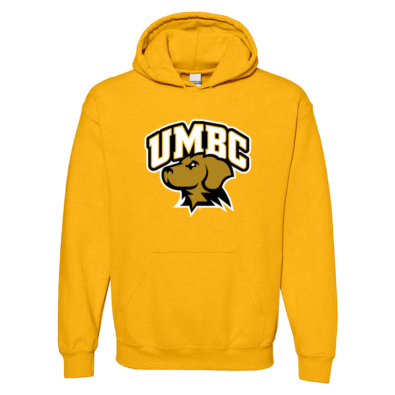 University of Maryland Baltimore County Retrievers Arch Logo Heavy Blend Hoodie - Gold