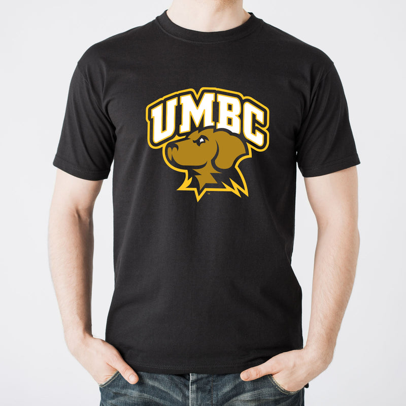 University of Maryland Baltimore County Retrievers Arch Logo Short Sleeve T Shirt - Black