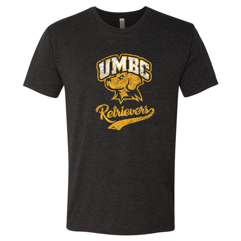 University of Maryland Baltimore County Retrievers Retro Script Next Level Short Sleeve T Shirt - Vintage Black