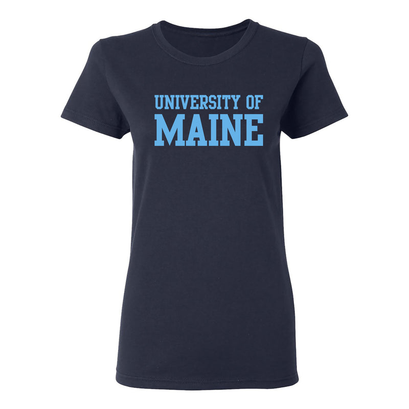 Maine Black Bears Basic Block Womens T Shirt - Navy