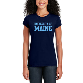 Maine Black Bears Basic Block Womens T Shirt - Navy