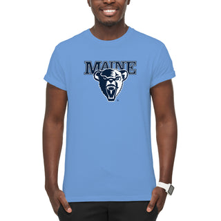 Maine Black Bears Primary Logo T Shirt - Carolina Blue