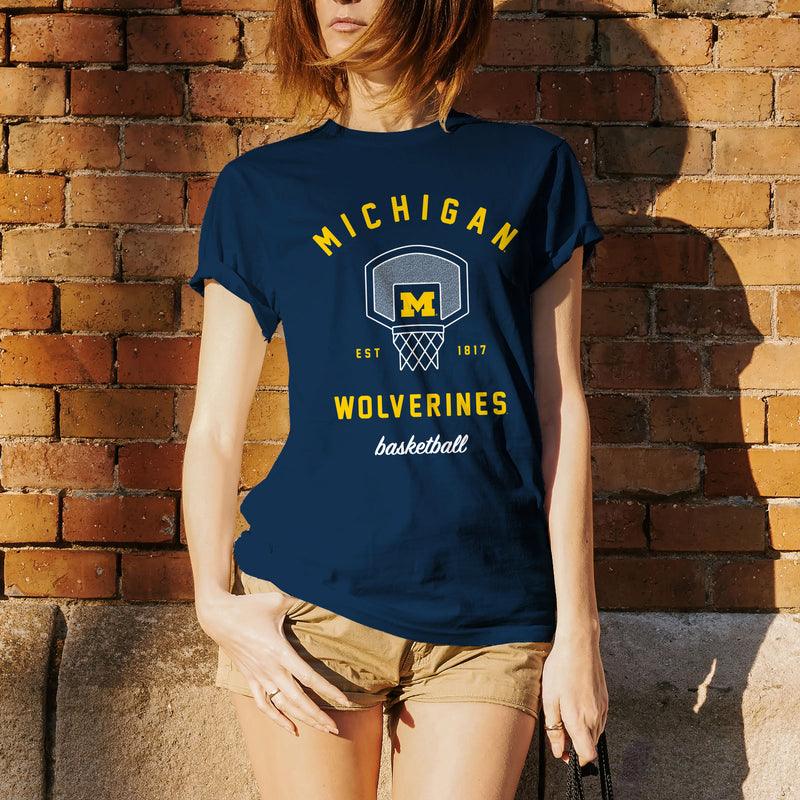 Basketball Net University of Michigan Basic Cotton Short Sleeve T-Shirt - Navy