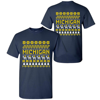 Michigan Holiday Sweater Tee - Navy