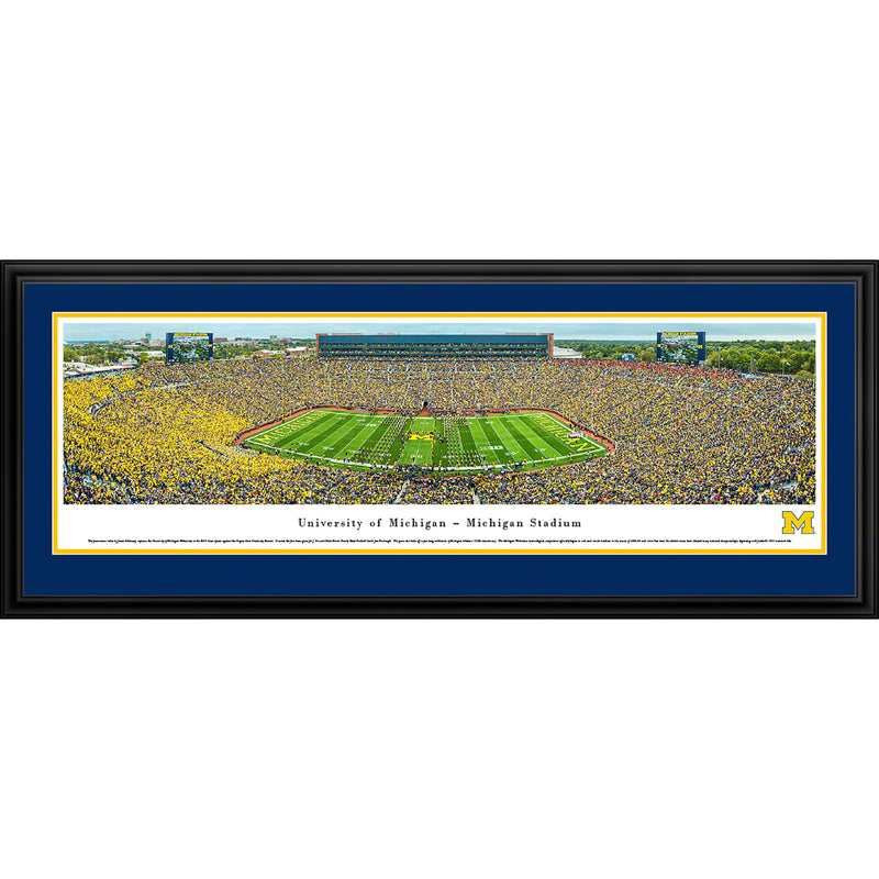 University of Michigan Wolverines Football - 50 Yard Line - Deluxe Frame