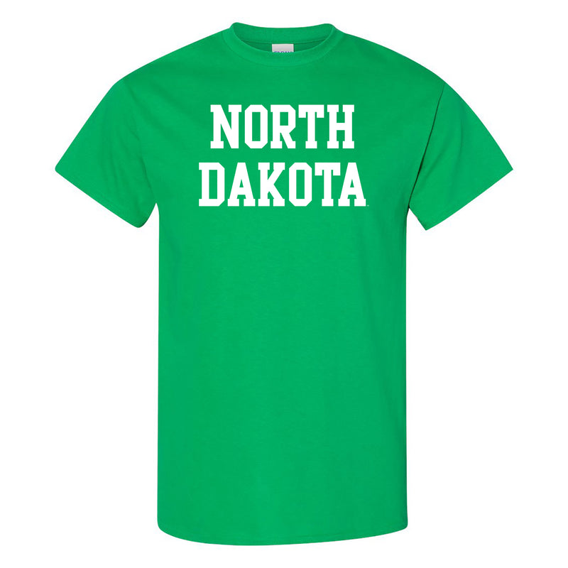 University of North Dakota Fighting Hawks Basic Block Short Sleeve T Shirt - Irish Green