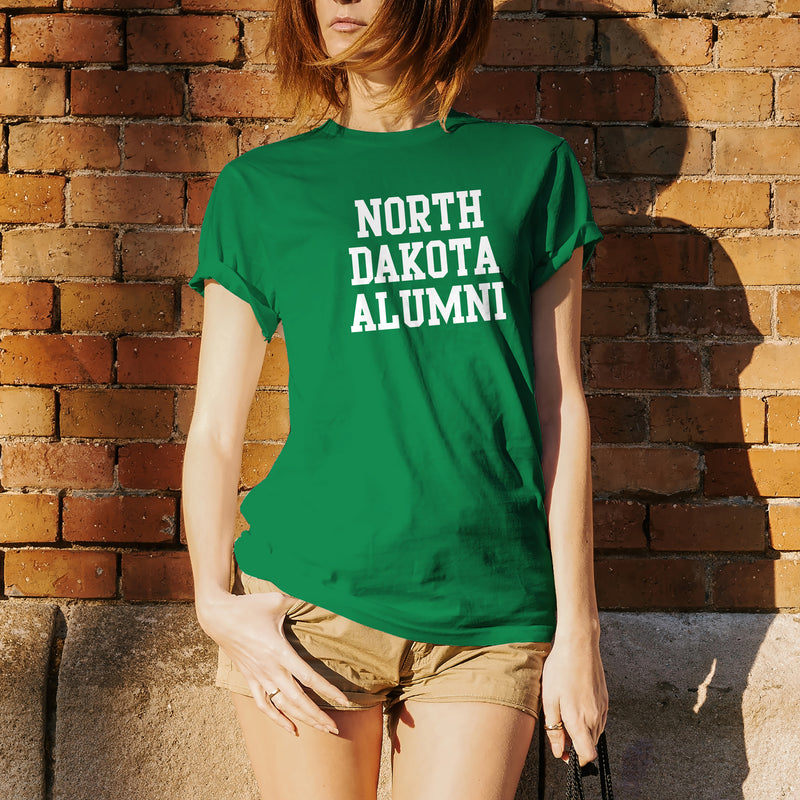 University of North Dakota Fighting Hawks Alumni Basic Block Short Sleeve T Shirt - Irish Green