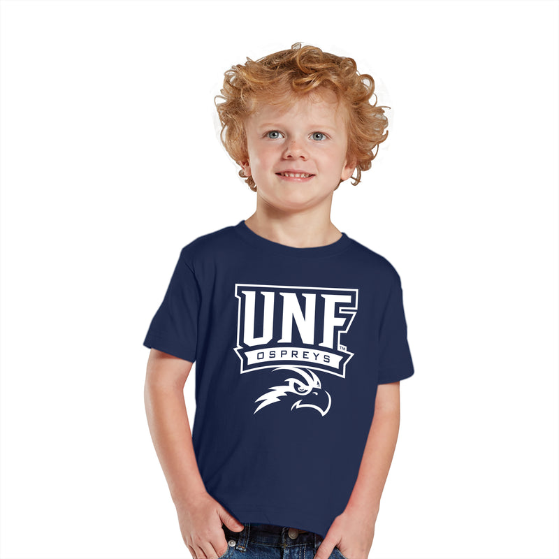 University of North Florida Ospreys Arch Logo Toddler Short Sleeve T Shirt - Navy