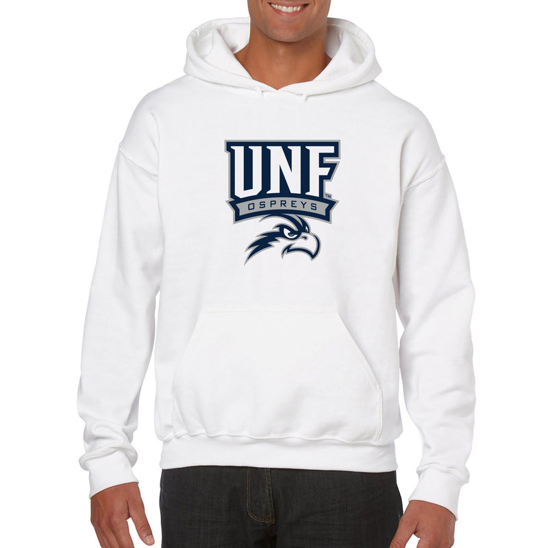 University of North Florida Ospreys Full Color Arch Logo Heavy Blend Hoodie - White