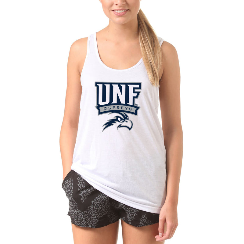University of North Florida Ospreys Full Color Arch Logo Tank Top - White