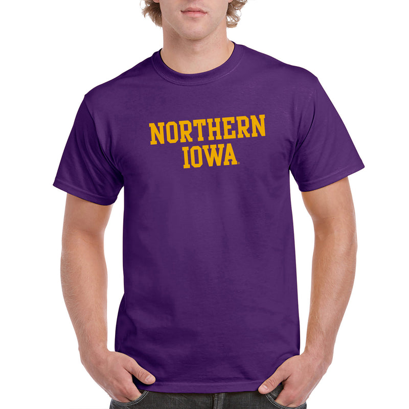 University of Northern Iowa Panthers Basic Block Short Sleeve T Shirt - Purple
