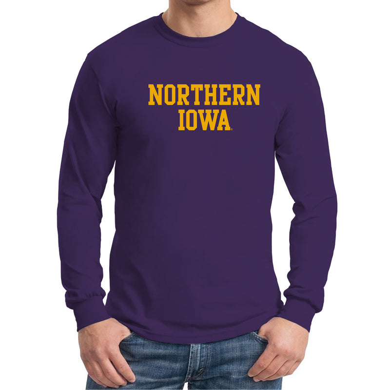 University of Northern Iowa Panthers Basic Block Long Sleeve T Shirt - Purple