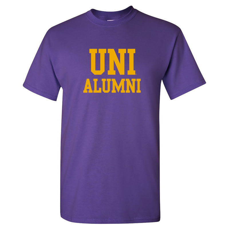 University of Northern Iowa Panthers Basic Block Alumni Short Sleeve T Shirt - Purple