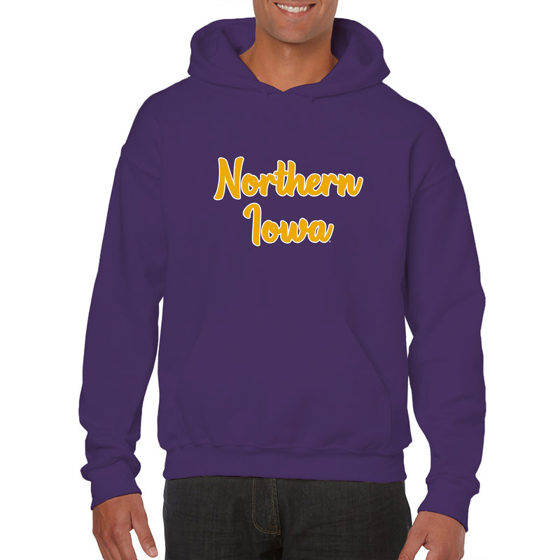 University of Northern Iowa Panthers Basic Script Heavy Blend Hoodie - Purple