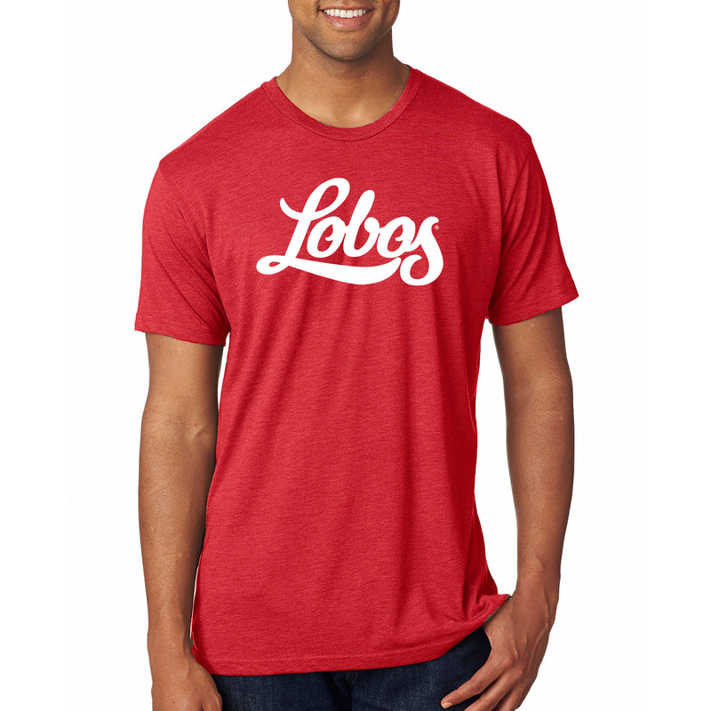 University of New Mexico Lobos Script Wordmark T-Shirt- Vintage Red