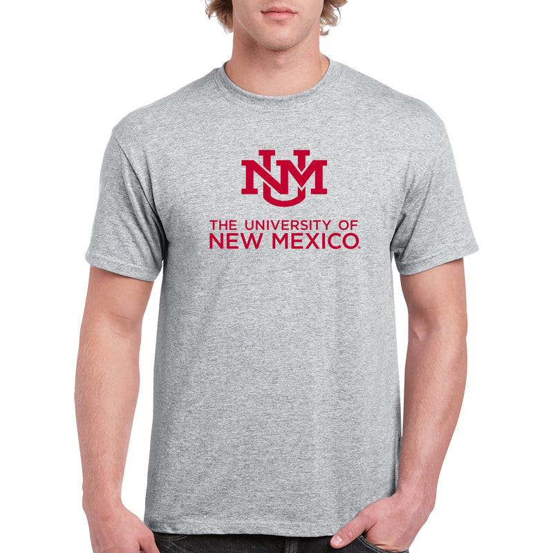 University of New Mexico Lobos Institutional Logo Cotton T-Shirt - Sport Grey