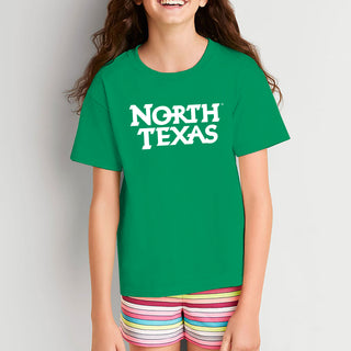 University of North Texas Mean Green Basic Block Cotton Youth T-Shirt - Irish Green