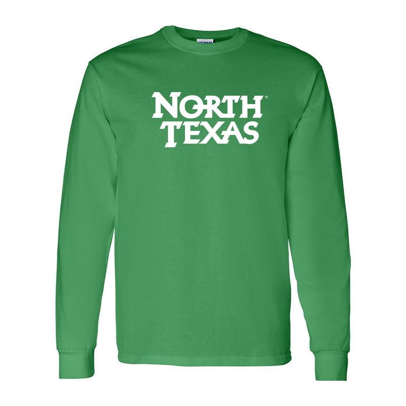 University of North Texas Mean Green Basic Block Cotton Long Sleeve T-Shirt - Irish Green