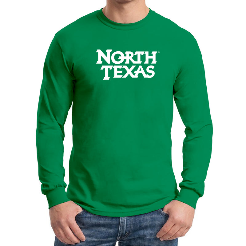 University of North Texas Mean Green Basic Block Cotton Long Sleeve T-Shirt - Irish Green