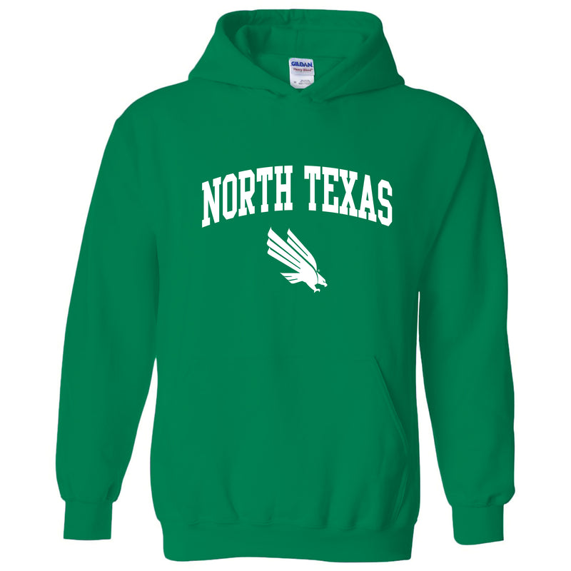 University of North Texas Mean Green Arch Logo Cotton Hoodie - Irish Green