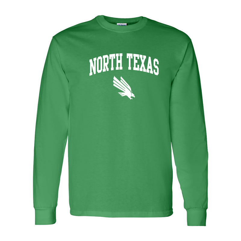 University of North Texas Mean Green Arch Logo Cotton Long Sleeve T-Shirt - Irish Green