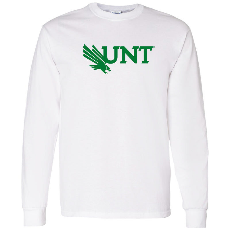 University of North Texas Mean Green Primary Logo Cotton Long Sleeve T-Shirt - White