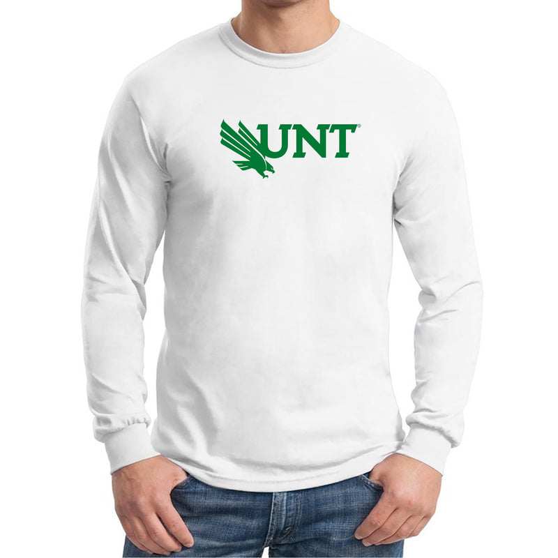 University of North Texas Mean Green Primary Logo Cotton Long Sleeve T-Shirt - White