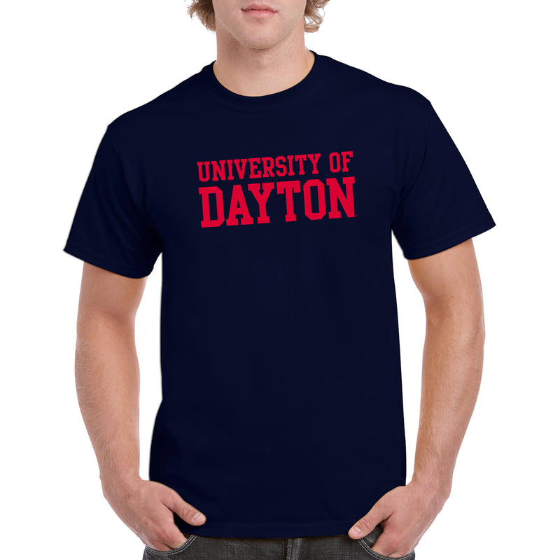 University of Dayton Flyers Basic Block Short Sleeve T Shirt - Navy