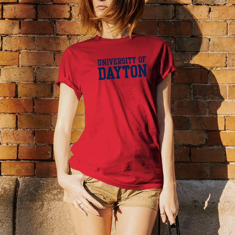 University of Dayton Flyers Basic Block Short Sleeve T Shirt - Red
