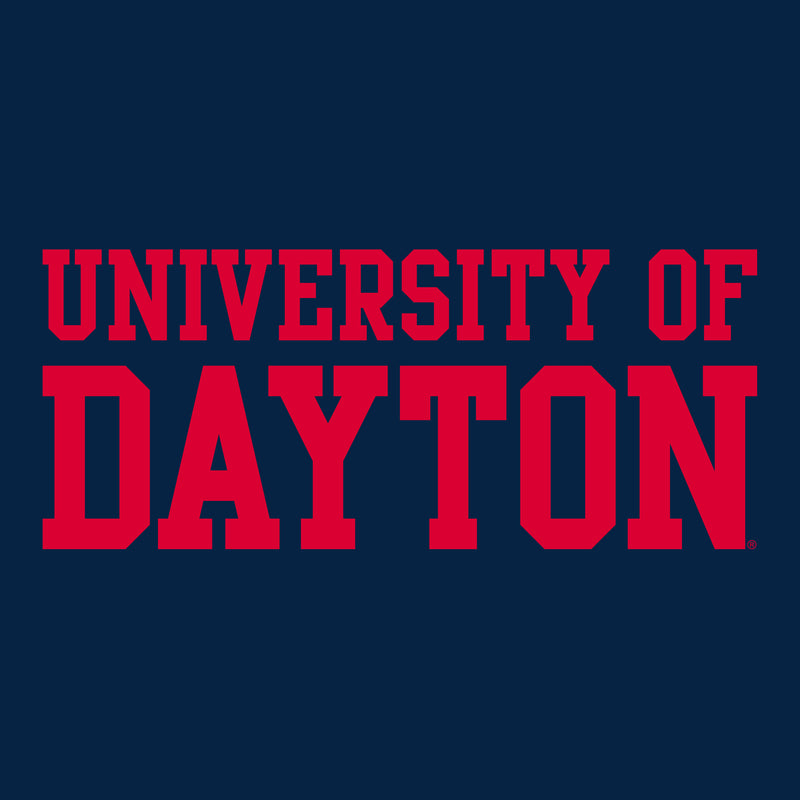 University of Dayton Flyers Basic Block Womens Short Sleeve T Shirt - Navy