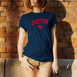 University of Dayton Flyers Arch Logo Short Sleeve T Shirt - Navy