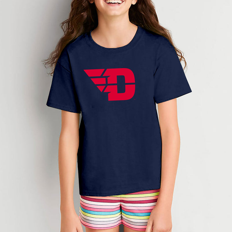 University of Dayton Flyers Primary Logo Youth Short Sleeve T Shirt - Navy