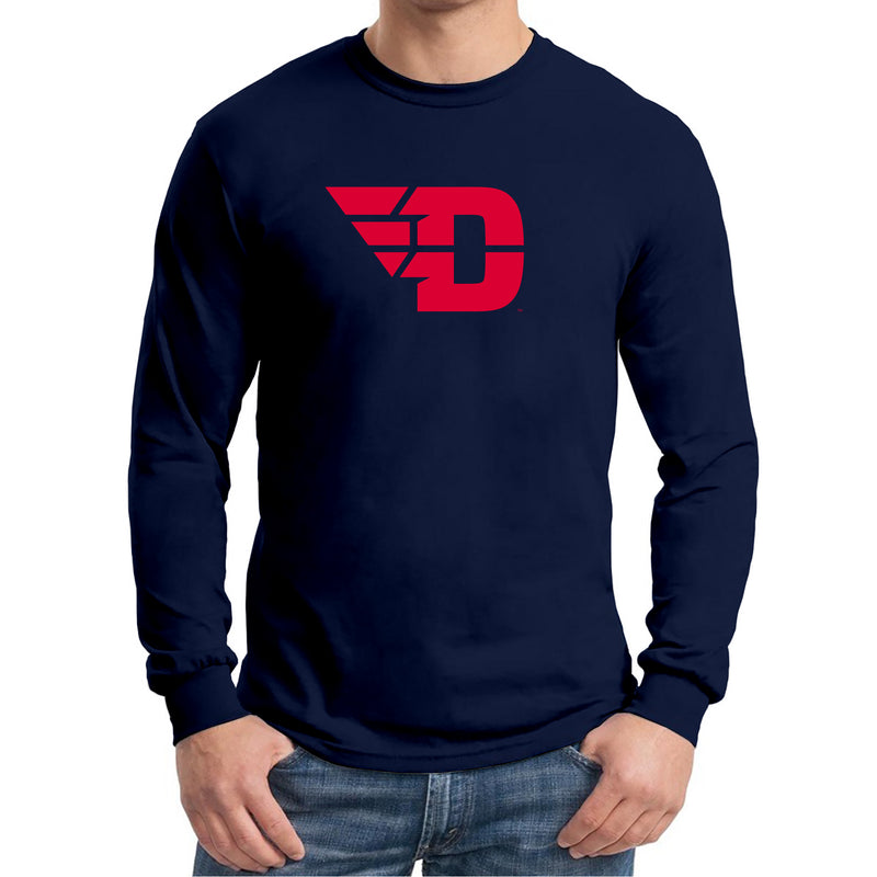 University of Dayton Flyers Primary Logo Long Sleeve T Shirt - Navy