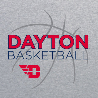 University of Dayton Flyers Basketball Sketch Cotton Short Sleeve T Shirt - Sport Grey