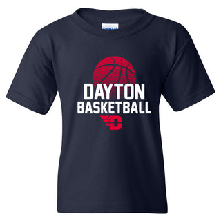 University of Dayton Flyers Basketball Flux Cotton Youth Short Sleeve T Shirt - Navy