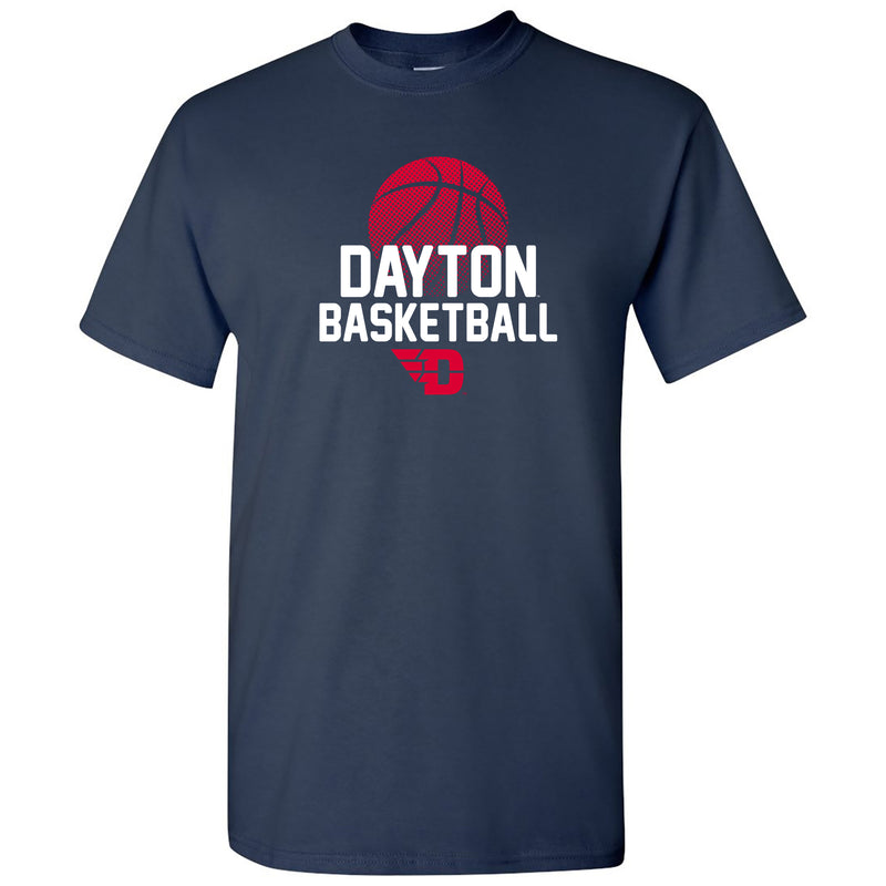 University of Dayton Flyers Basketball Flux Cotton Short Sleeve T Shirt - Navy