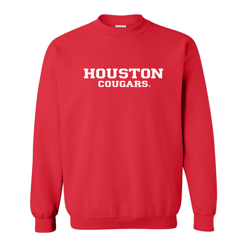 University of Houston Cougars Basic Block Crewneck Sweatshirt - Red