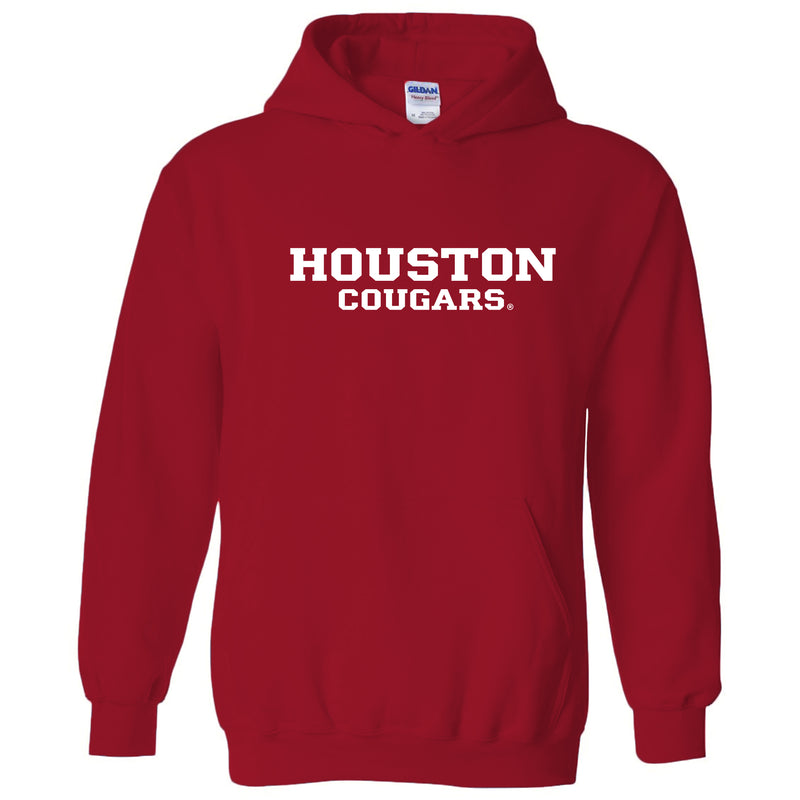 University of Houston Cougars Basic Block Heavy Blend Hoodie - Red