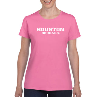 University of Houston Cougars Basic Block Women's Short Sleeve T Shirt - Azalea