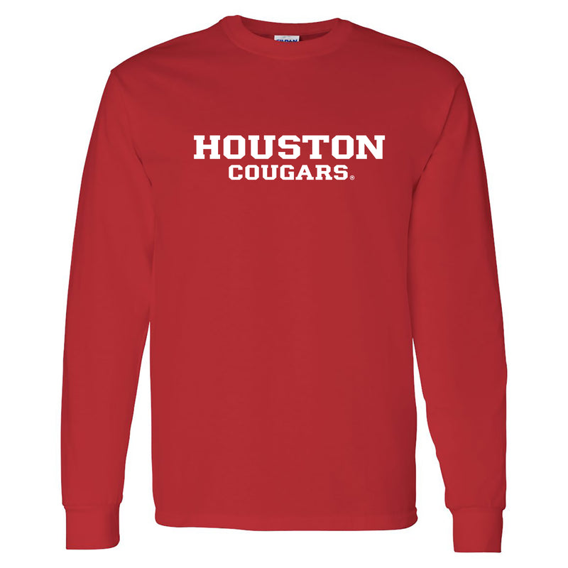 University of Houston Cougars Basic Block Long Sleeve T-Shirt - Red